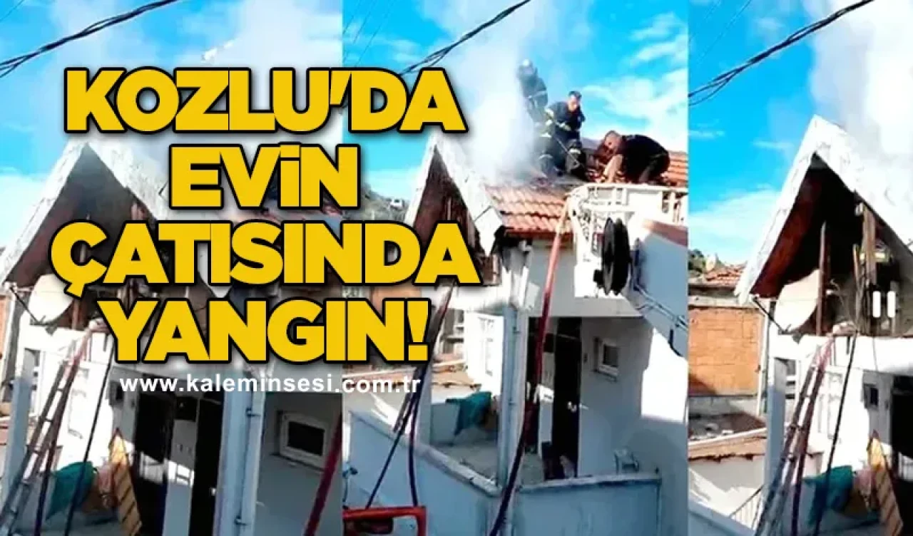 Kozlu'da evin çatısında yangın!