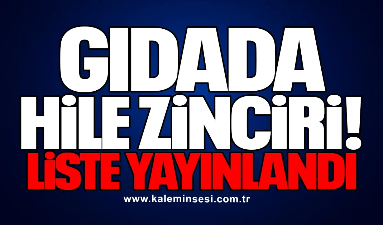 "Gıdada Hile Zinciri: Liste Yayınlandı"