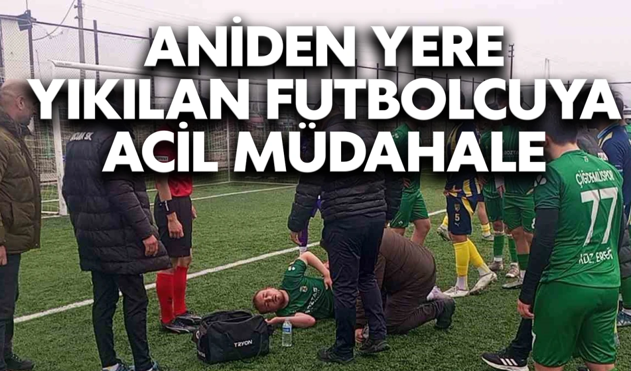 Aniden Yere Yıkılan Futbolcuya Acil Müdahale