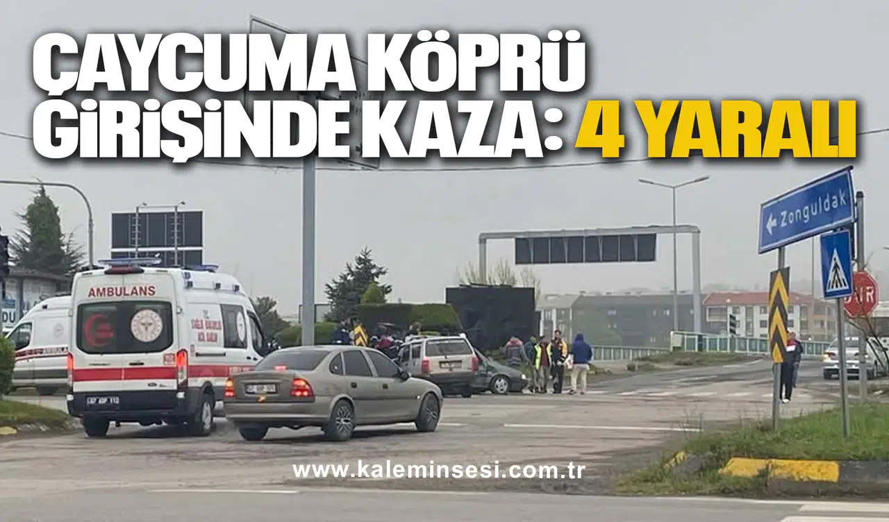 Çaycuma Köprü Girişinde Kaza: 4 Yaralı