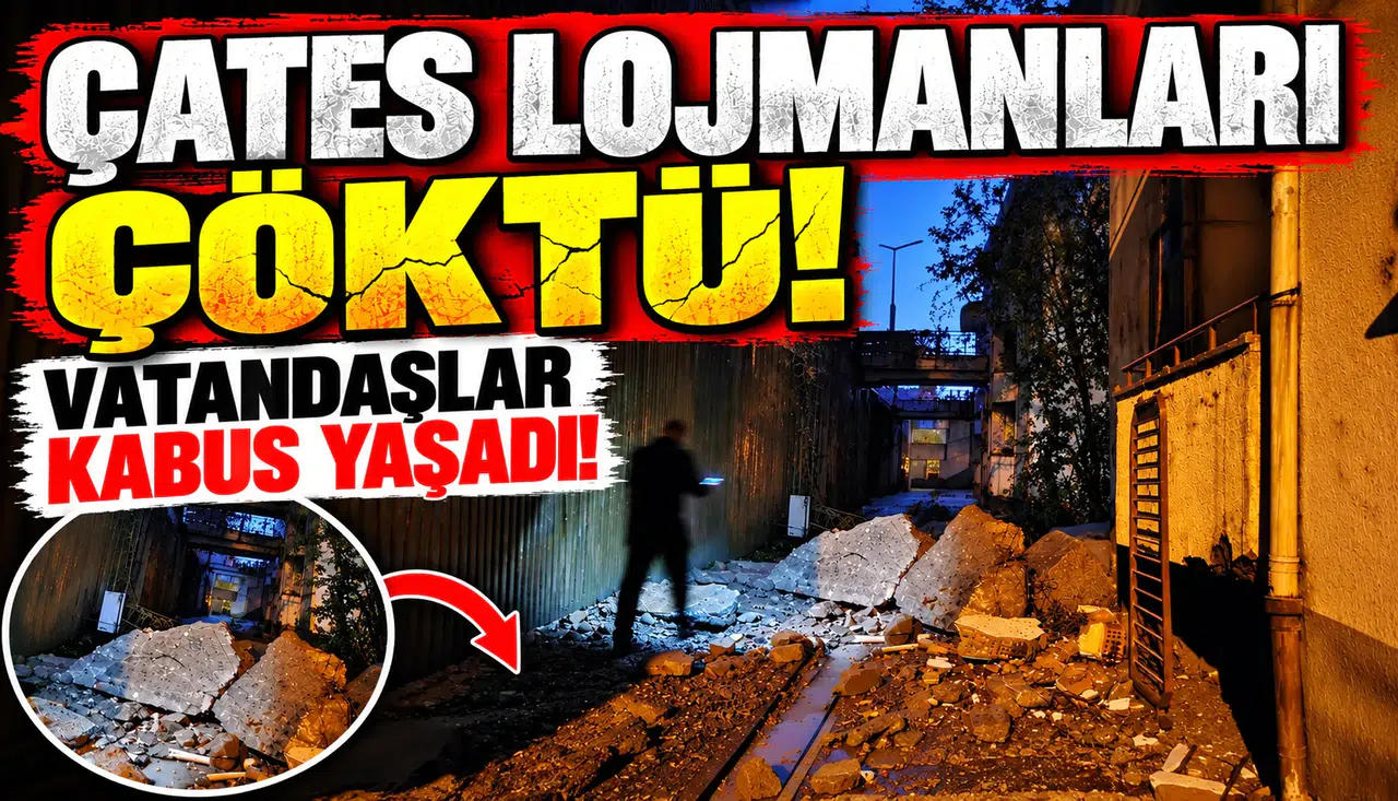 ÇATES LOJMANLARININ DUVARI ÇÖKTÜ