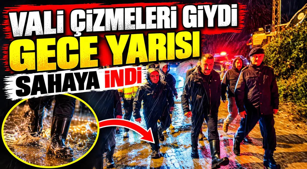 YOĞUN YAĞIŞ.. VALİ SAHADA