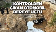 Kontrolden çıkan otomobil dereye uçtu