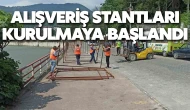 Alışveriş stantları kurulmaya başlandı