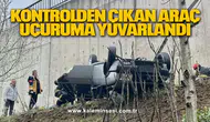 Kontrolden Çıkan Araç Uçuruma Yuvarlandı