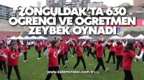 Zonguldak’ta 630 öğrenci ve öğretmen zeybek oynadı