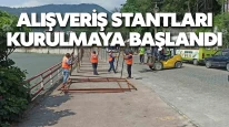 Alışveriş stantları kurulmaya başlandı