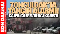 Zonguldak’ta Yangın Alarmı: Galericiler Sokağı Karıştı