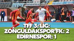 TFF 3. Lig: Zonguldakspor FK: 2 - Edirnespor: 1
