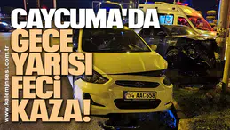 Çaycuma'da Gece Yarısı Feci Kaza!