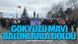 Zonguldak’ta Otizm Farkındalık Günü’nde gökyüzü mavi balonlarla doldu