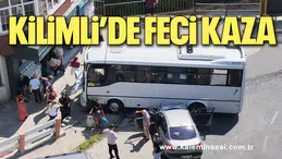 Kilimli’de Taksi ile Halk Otobüsü Çarpıştı