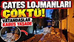 ÇATES LOJMANLARININ DUVARI ÇÖKTÜ