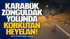Karabük-Zonguldak Yolunda Korkutan Heyelan!