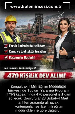 Zonguldak’ta 470 Personel Alınacak