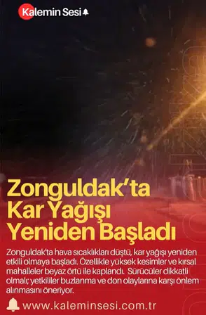 Zonguldak’ta Kar Yağışı Yeniden Başladı