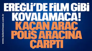 Ereğli’de Film Gibi Kovalamaca: Kaçan Araç Polis Aracına Çarptı
