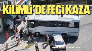 Kilimli’de Taksi ile Halk Otobüsü Çarpıştı