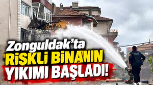 Zonguldak’ta Riskli Binanın Yıkımı Başladı! İki Bina Daha Boşaltıldı
