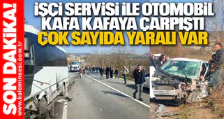 Kdz. Ereğli’de Korkutan Kaza: İşçi Servisi ile Otomobil Kafa Kafaya Çarpıştı