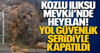 Kozlu Ilıksu Mevkii’nde Heyelan: Yol Güvenlik Şeridiyle Kapatıldı