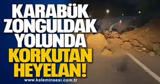 Karabük-Zonguldak Yolunda Korkutan Heyelan!