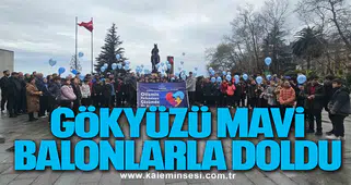 Zonguldak’ta Otizm Farkındalık Günü’nde gökyüzü mavi balonlarla doldu