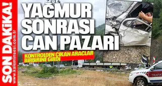 Kontrolden Çıkan Araçlar Birbirine Girdi