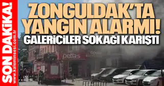 Zonguldak’ta Yangın Alarmı: Galericiler Sokağı Karıştı