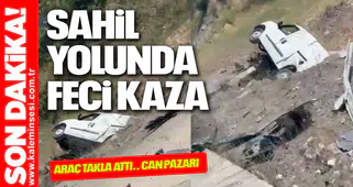 SAHİL YOLUNDA FECİ KAZ