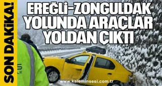 Ereğli–Zonguldak yolunda araçlar yoldan çıktı