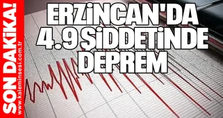 Erzincan'da 4.9 şiddetinde deprem