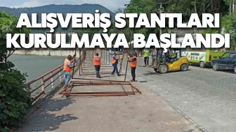 Alışveriş stantları kurulmaya başlandı