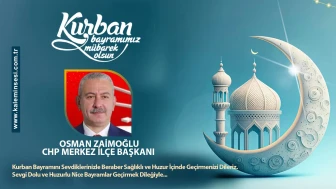 Osman Zaimoğlu Kurban bayramını kutladı