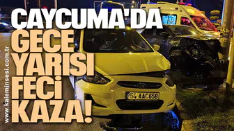 Çaycuma'da Gece Yarısı Feci Kaza!