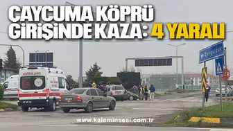 Çaycuma Köprü Girişinde Kaza: 4 Yaralı