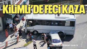 Kilimli’de Taksi ile Halk Otobüsü Çarpıştı