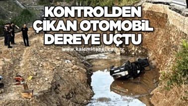Kontrolden çıkan otomobil dereye uçtu
