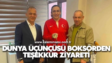 Dünya üçüncüsü boksörden teşekkür ziyareti