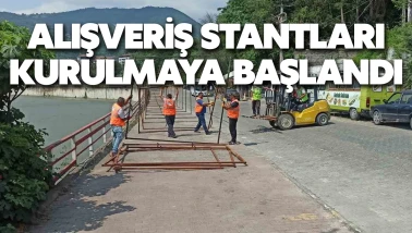 Alışveriş stantları kurulmaya başlandı