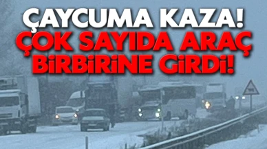 Çaycuma kaza! Çok sayıda araç birbirine girdi!