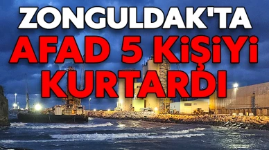 Zonguldak'ta AFAD 5 kişiyi kurtardı