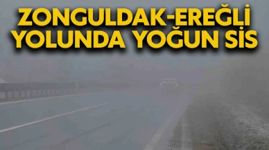 Zonguldak-Ereğli yolunda yoğun sis