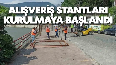 Alışveriş stantları kurulmaya başlandı