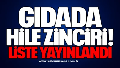 "Gıdada Hile Zinciri: Liste Yayınlandı"