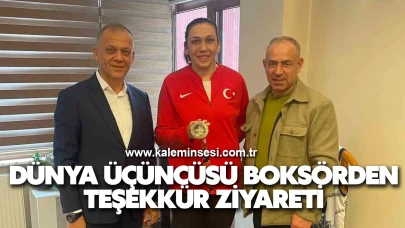 Dünya üçüncüsü boksörden teşekkür ziyareti