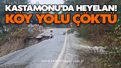 Kastamonu'da Heyelan! Köy Yolu Çöktü