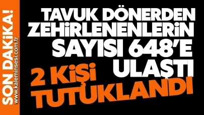 Dönerden zehirlenenlerin sayısı 648’e ulaştı, 2 kişi tutuklandı