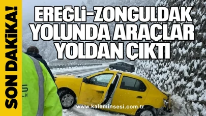 Ereğli–Zonguldak yolunda araçlar yoldan çıktı