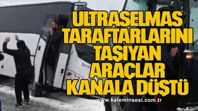 UltrasElmas Taraftarlarını Taşıyan Araçlar Kanala Düştü
